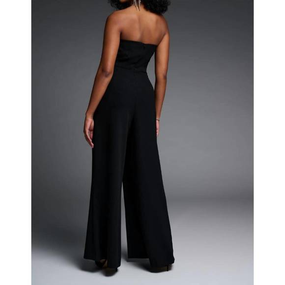 NEW JOSEPH RIBKOFF strapless wide leg jumpsuit in black - Picture 4 of 5